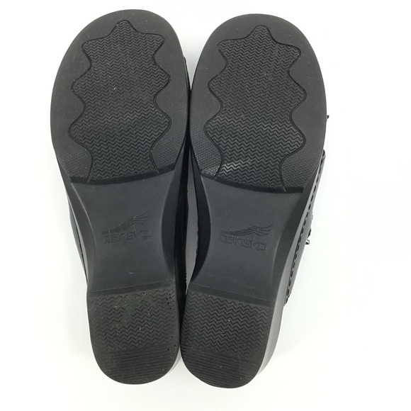 Dansko Black Leather Sela Pull Up Slide Sandal - Picture 10 of 15